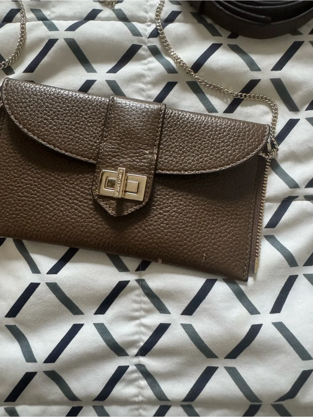 Henri Bendel Convertible Rivingtin Mini Tote in Brown Pebbled Leath…
